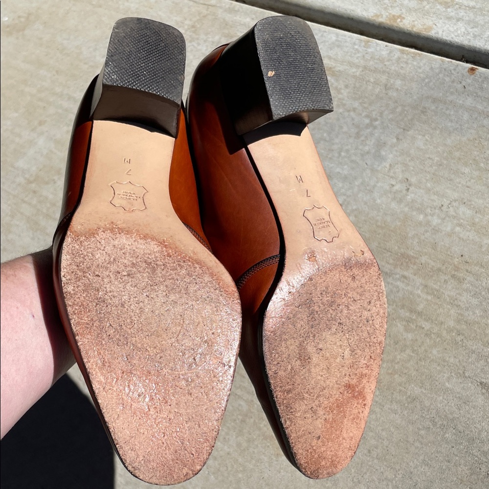 Bally Women's Chestnut Leather Loafers - Picture 6 of 7